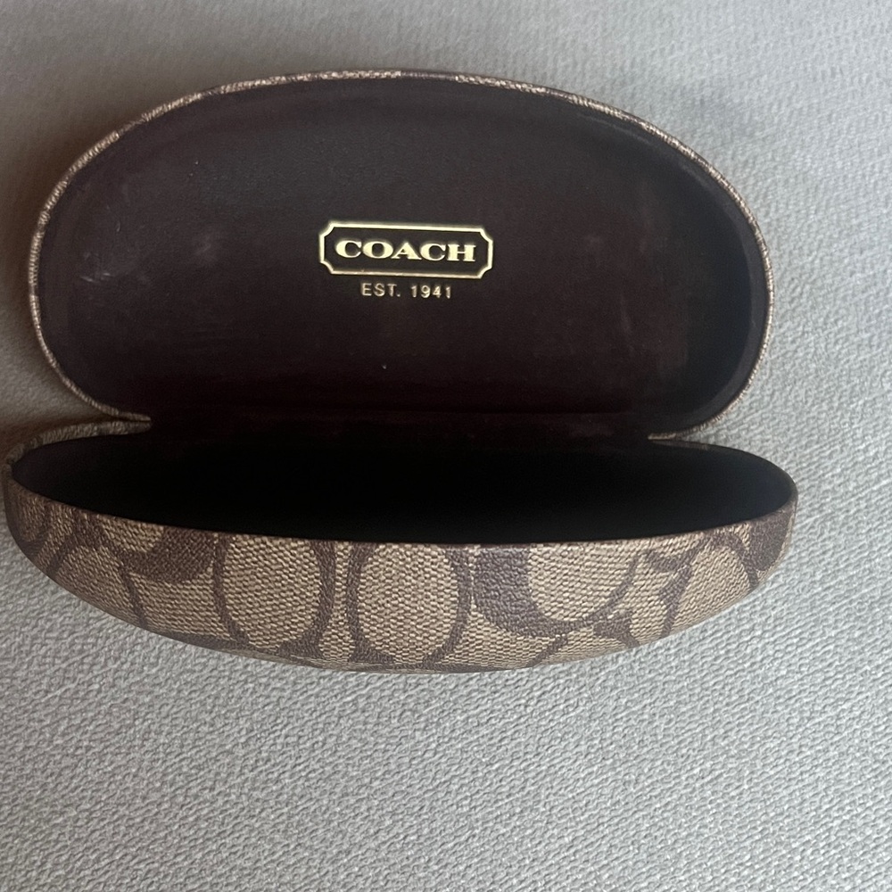 Coach Brown Signature Monogram Hard Sunglasses Case ONLY